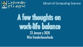 A few thoughts on work life-balance